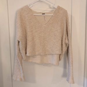 Free People Cropped Sherpa Sweater